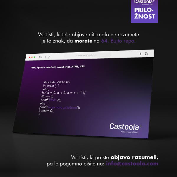 JOB ALERT! S KPŠ-jem in Castoolo do sanjske službe.