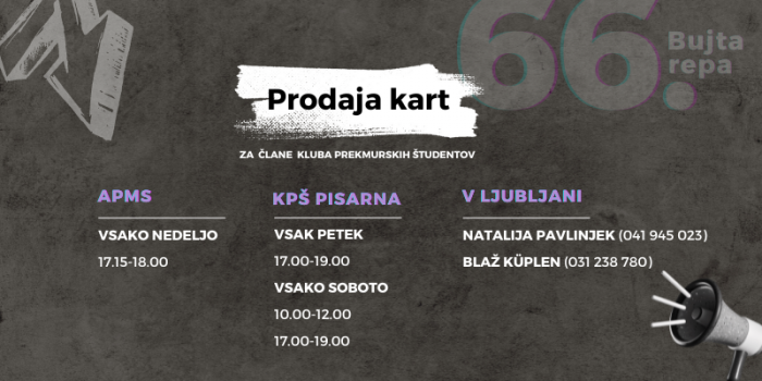 Kje kupiti vstopnice za 66. Bujto repo?